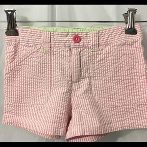 Lilly Pulitzer Girls Pink Seersucker Shorts